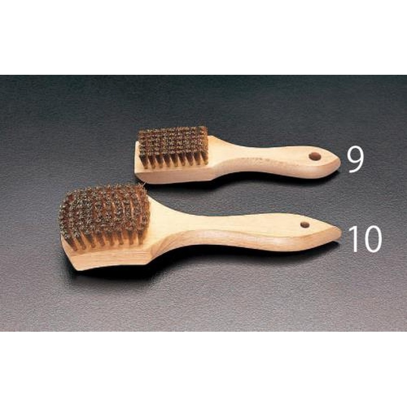 エスコ EA109DE-10 225mm柄付ワイヤーブラシ(真鍮製) 1個(ご注文単位1個)【直送品】