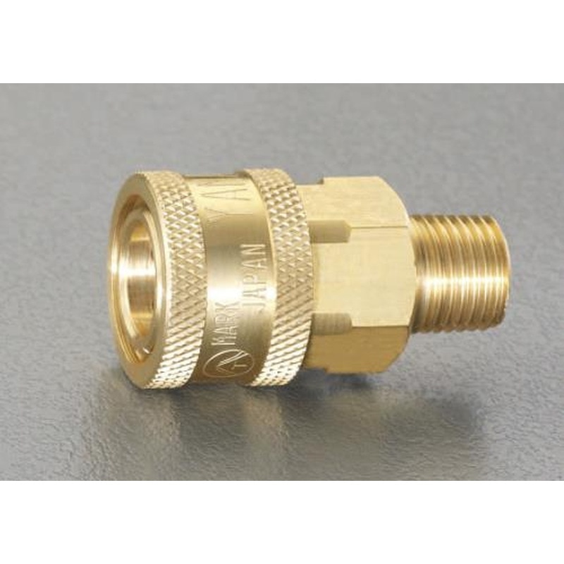エスコ EA140BD-4 R1/2”雄ねじカップリング(中圧用/真鍮) 1個（ご注文単位1個）【直送品】