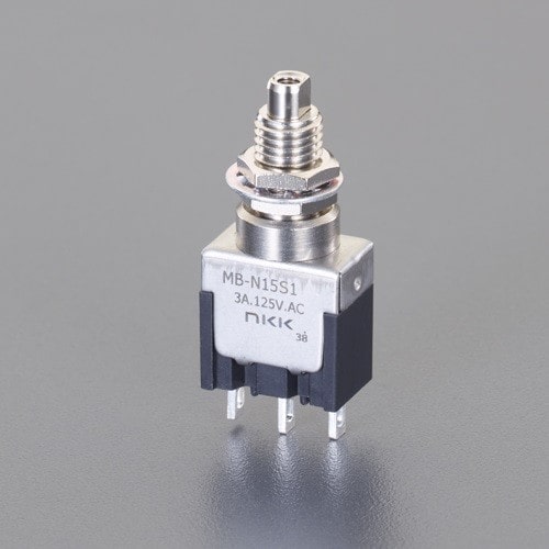 エスコ EA940DA-154A 125V/3A 押しボタンスイッチ(2極双投/小型) 1個 （ご注文単位1個）【直送品】