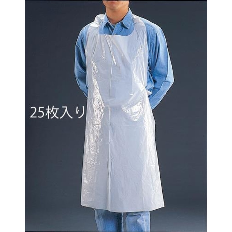 エスコ EA355A 114x74cmエプロン(使い捨て/25枚) 1個（ご注文単位1個）【直送品】