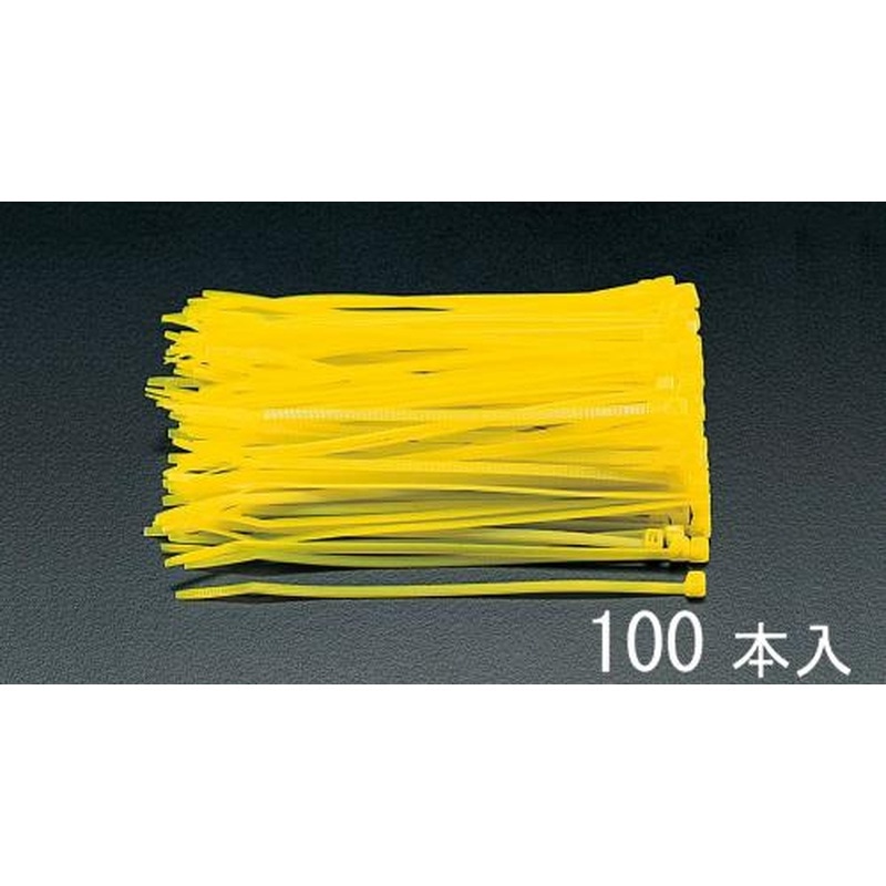 エスコ EA475E-200 200x4.6mm結束バンド(黄/100本) 1個（ご注文単位1個）【直送品】