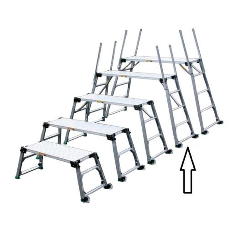 エスコ EA905DF-4A 120-160cm足場台(調整脚・キャスター付) 1個（ご注文単位1個）【直送品】