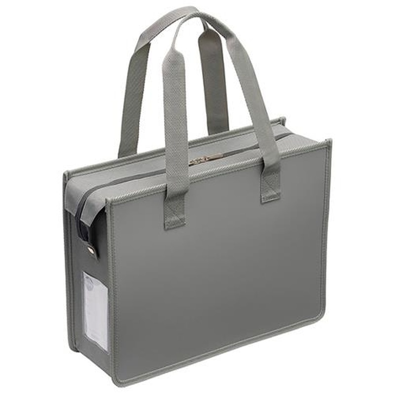 エスコ EA927AS-22A 275x355x110mmオフィス用トートバッグ(グレー) 1個(ご注文単位1個)【直送品】