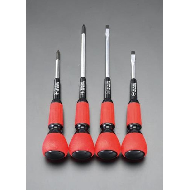 エスコ EA557AB 4本組［＋-]ドライバー(パワーグリップ電工) 1個（ご注文単位1個）【直送品】