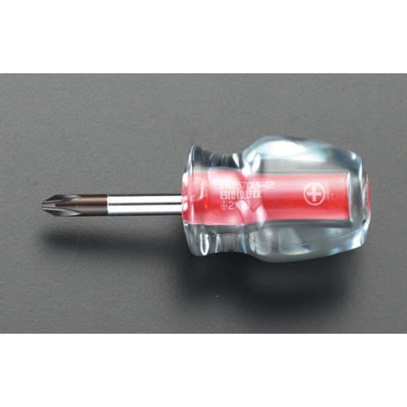 エスコ EA557CB-2 #2x38mm［＋]ドライバー(スタビー型クリスタル) 1個（ご注文単位1個）【直送品】