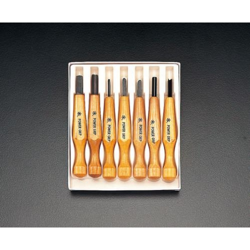 エスコ EA589XE-7 7本組彫刻刀［パワ-グリップ] 1個（ご注文単位1個）【直送品】