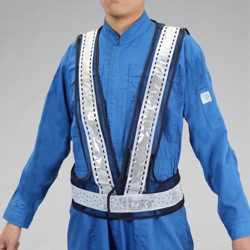 エスコ EA983R-551 安全ベスト・LED(紺/白) 1個(ご注文単位1個)【直送品】