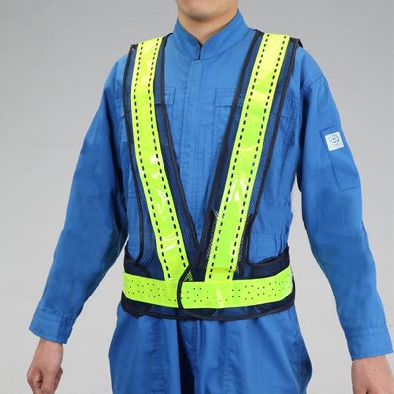 エスコ EA983R-552 安全ベスト・LED(紺/黄) 1個(ご注文単位1個)【直送品】