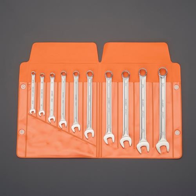 エスコ EA614B 10本組/5.5-14mm片目片口スパナ 1個(ご注文単位1個)【直送品】