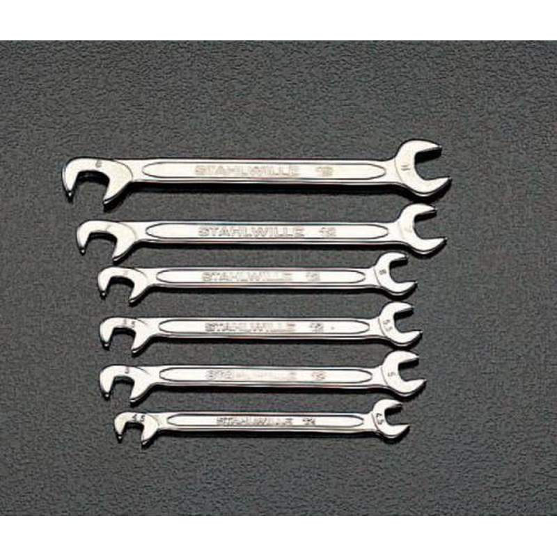 エスコ EA615A 6本組/4.5-8mm薄口スパナ(ダブルアングル) 1個（ご注文単位1個）【直送品】
