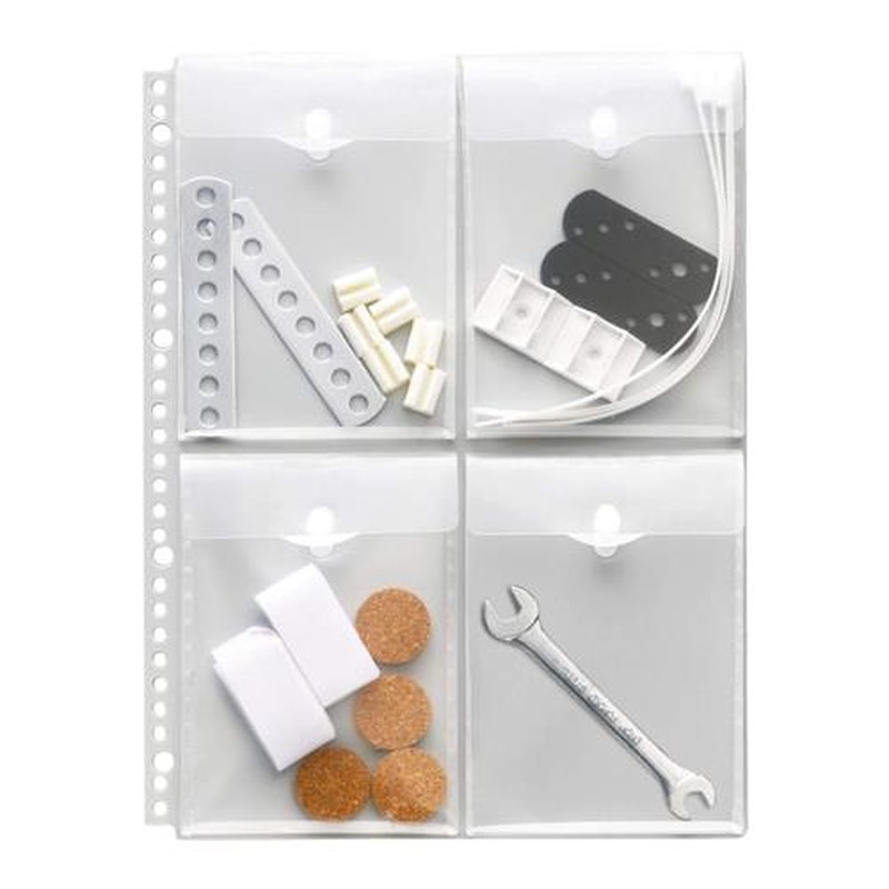 エスコ EA762CC-84 A4収納ポケットシート(4ポケット/マチ付) 1個(ご注文単位1個)【直送品】