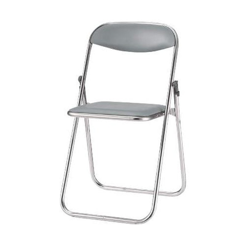 エスコ EA956XA-151 455x437x740mm折り畳み椅子(メッキ脚/グレー) 1個(ご注文単位1個)【直送品】