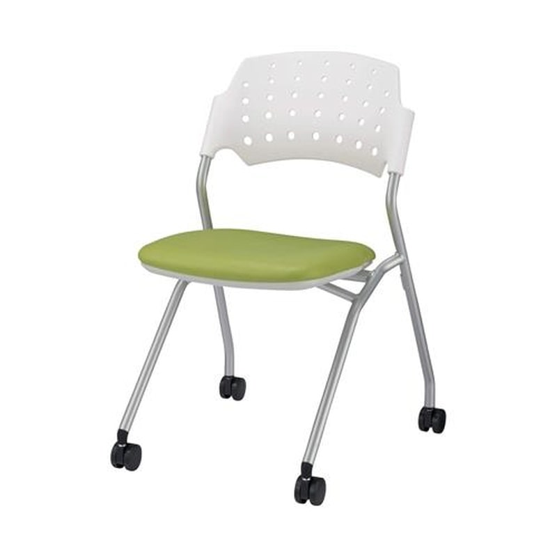 エスコ EA956XA-182 折り畳み椅子(キャスター付/グリーン) 1個(ご注文単位1個)【直送品】