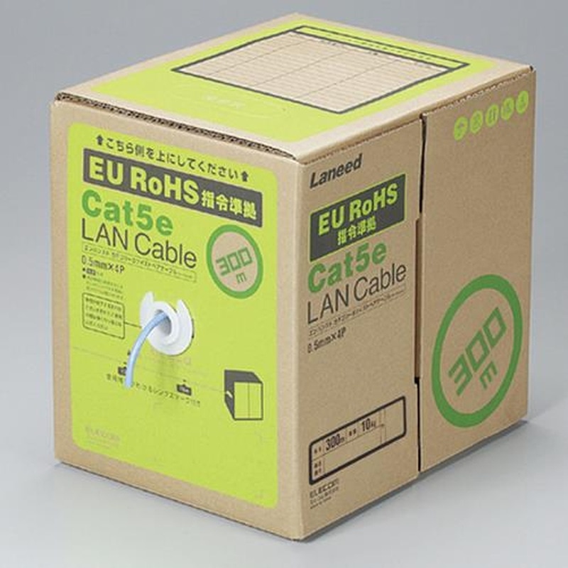 エスコ EA764BG-14 300mLANケーブル(Cat5e準拠/ブルー) 1個(ご注文単位1個)【直送品】
