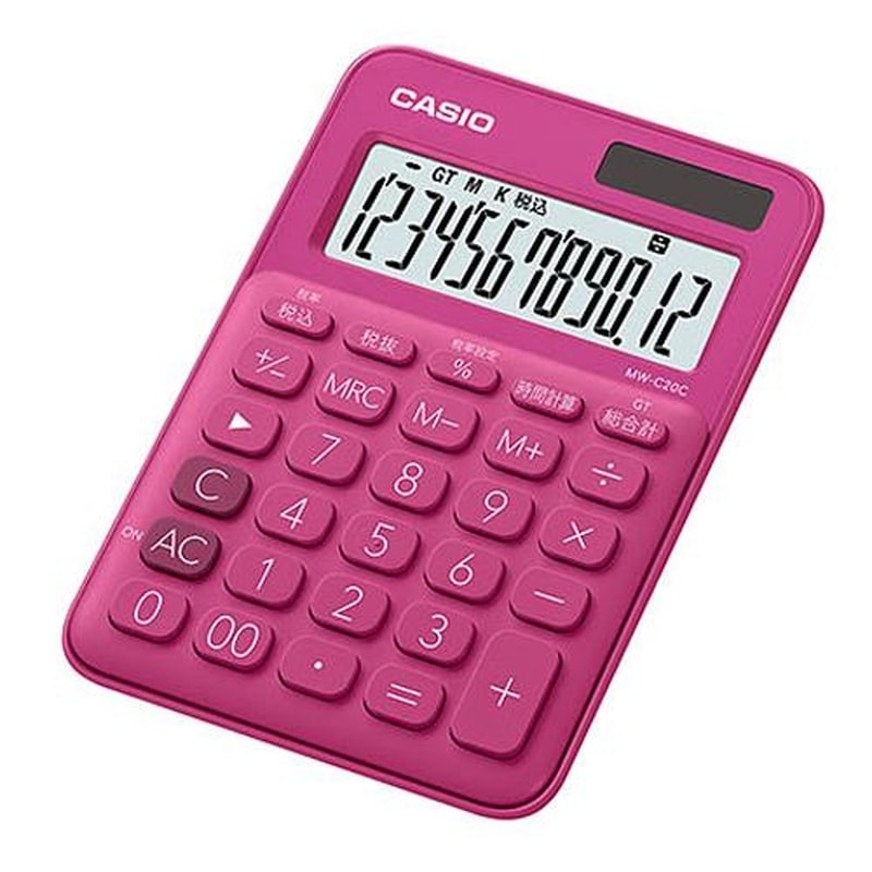 エスコ EA761GA-21 12桁パーソナル計算機(ビビットピンク) 1個（ご注文単位1個）【直送品】