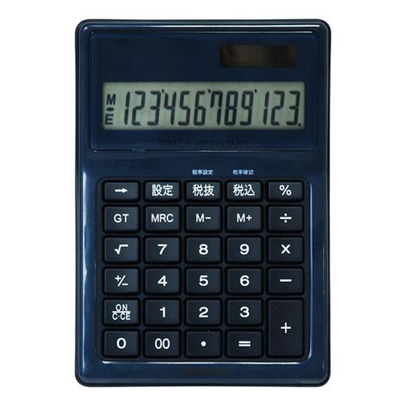 エスコ EA761G-110 12桁計算機(防水機能付/ブラック) 1個（ご注文単位1個）【直送品】