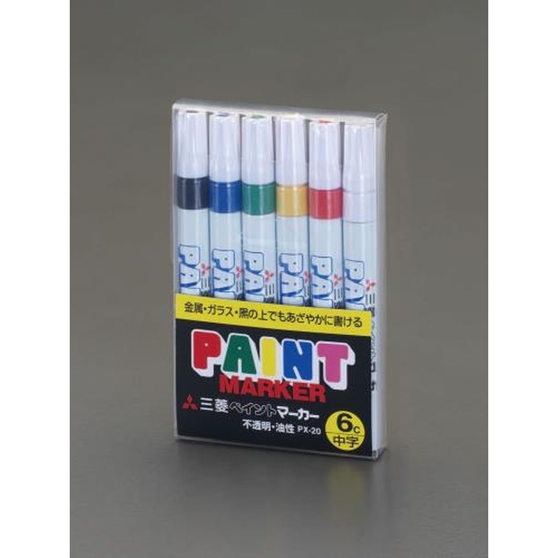 エスコ EA765MP-6 6本組中字ペイントマーカー 1個(ご注文単位1個)【直送品】
