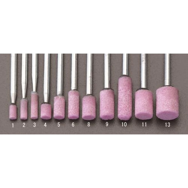 エスコ EA819HS-2 3x10mm/3mm軸軸付砥石(赤2本) 1個（ご注文単位1個）【直送品】