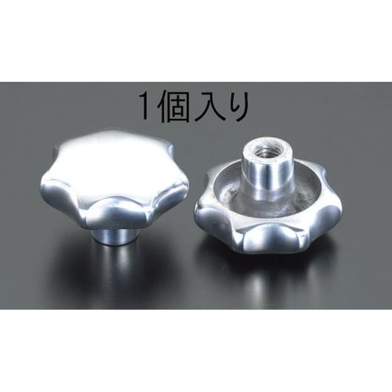 エスコ EA948BX-4 M16x24mm/φ80mm雌ねじノブ(アルミ製) 1個（ご注文単位1個）【直送品】