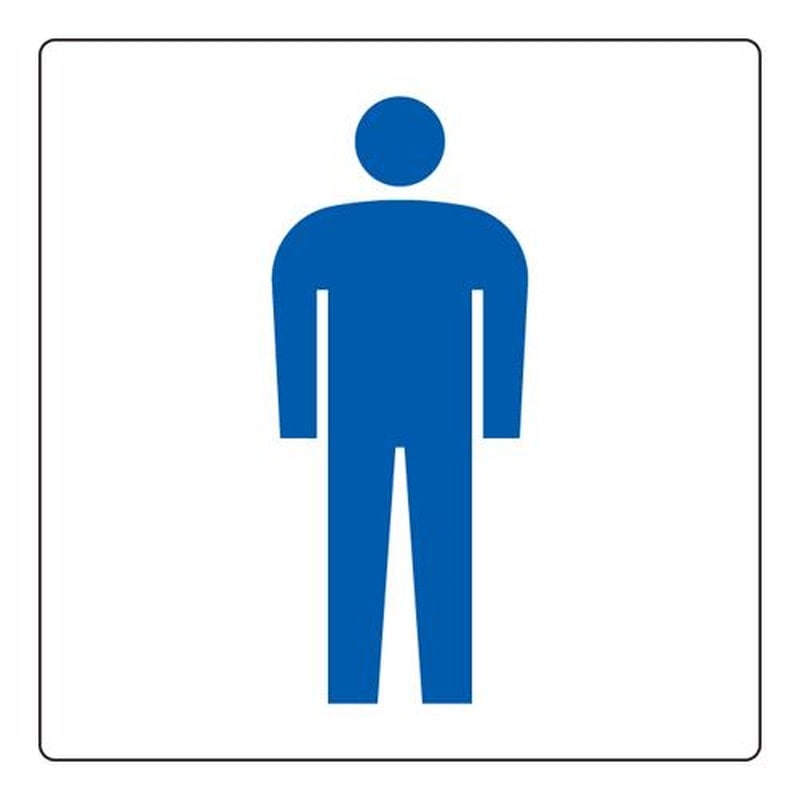 エスコ EA983BK-71 150x150mmトイレ表示板(アクリル/男性表示) 1個（ご注文単位1個）【直送品】