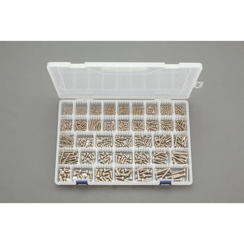 エスコ EA949AE-81 M2-M6鍋頭小ねじセット(真鍮ニッケルメッキ) 1個（ご注文単位1個）【直送品】