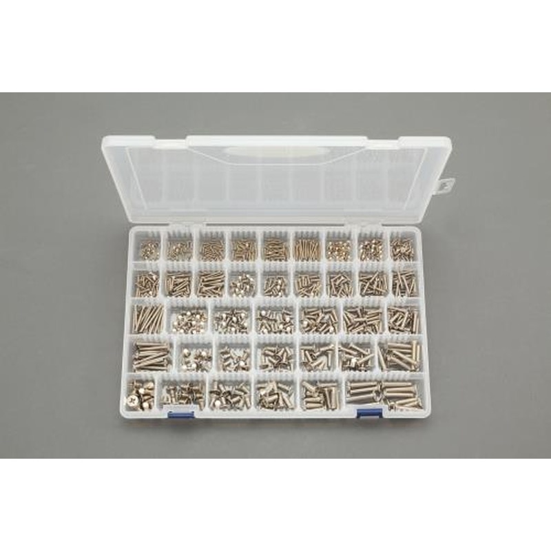 エスコ EA949AE-82 M2-M6皿頭小ねじセット(真鍮ニッケルメッキ) 1個（ご注文単位1個）【直送品】