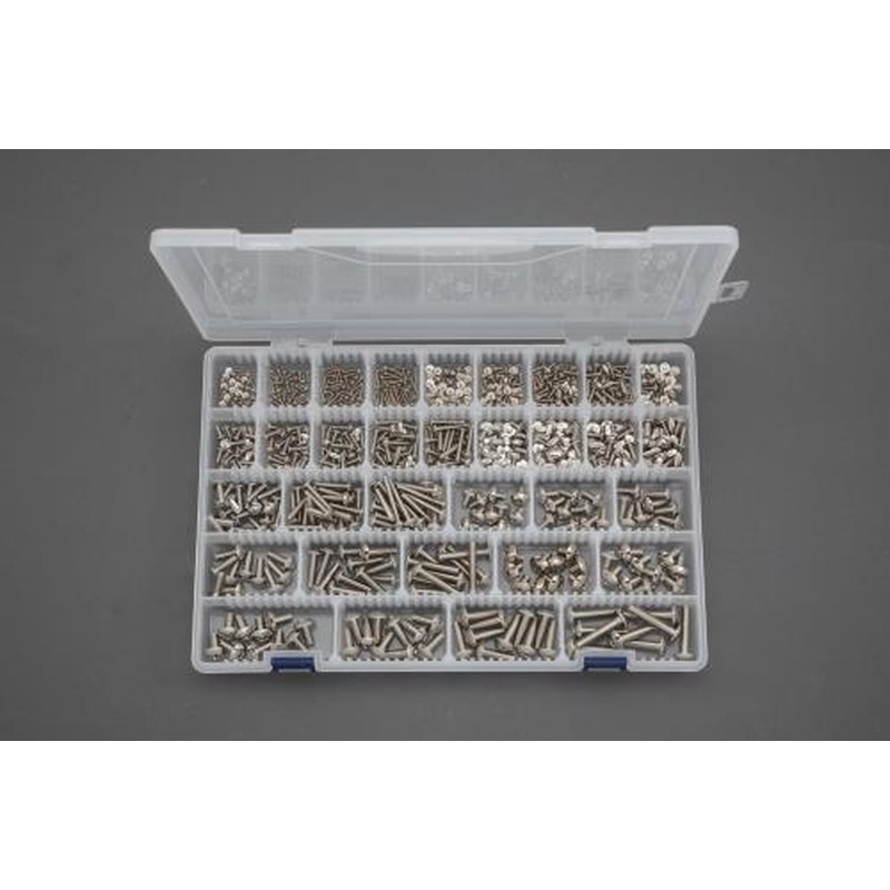 エスコ EA949AE-83 M2-M6トラス頭小ねじセット(真鍮ニッケルメッキ) 1個（ご注文単位1個）【直送品】