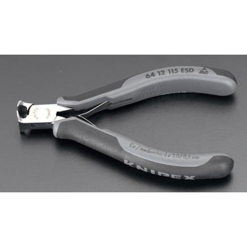 エスコ EA536KE-31 115mm精密用エンドニッパー(ESDグリップ/バネ付) 1個(ご注文単位1個)【直送品】