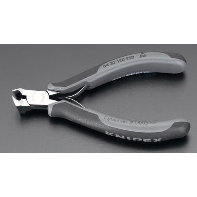 エスコ EA536KE-33 120mm精密用エンドニッパー(ESDグリップ/バネ付) 1個(ご注文単位1個)【直送品】