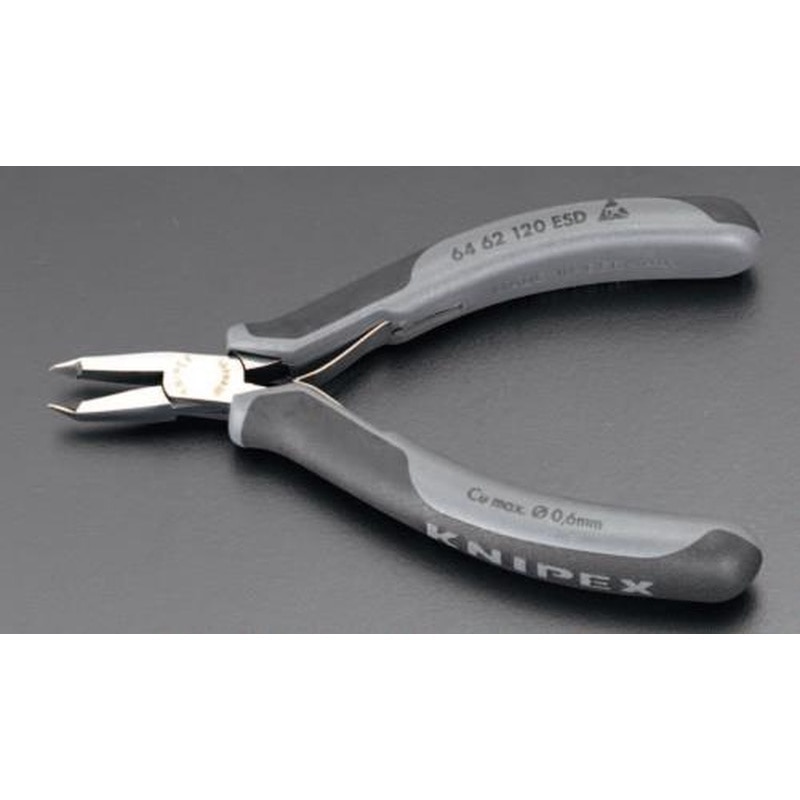 エスコ EA536KE-34 120mm精密用エンドニッパー(ESDグリップ/バネ付) 1個(ご注文単位1個)【直送品】