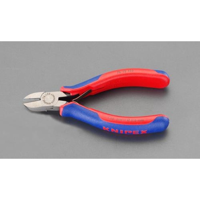 エスコ EA535KA-2 125mm精密用ニッパー(グリップ・バネ付/斜刃) 1個（ご注文単位1個）【直送品】