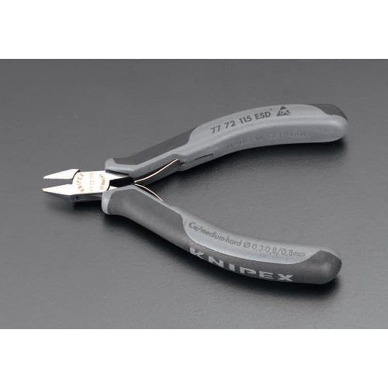 エスコ EA535KC-16 115mm精密用ニッパー(ESDグリップ) 1個（ご注文単位1個）【直送品】