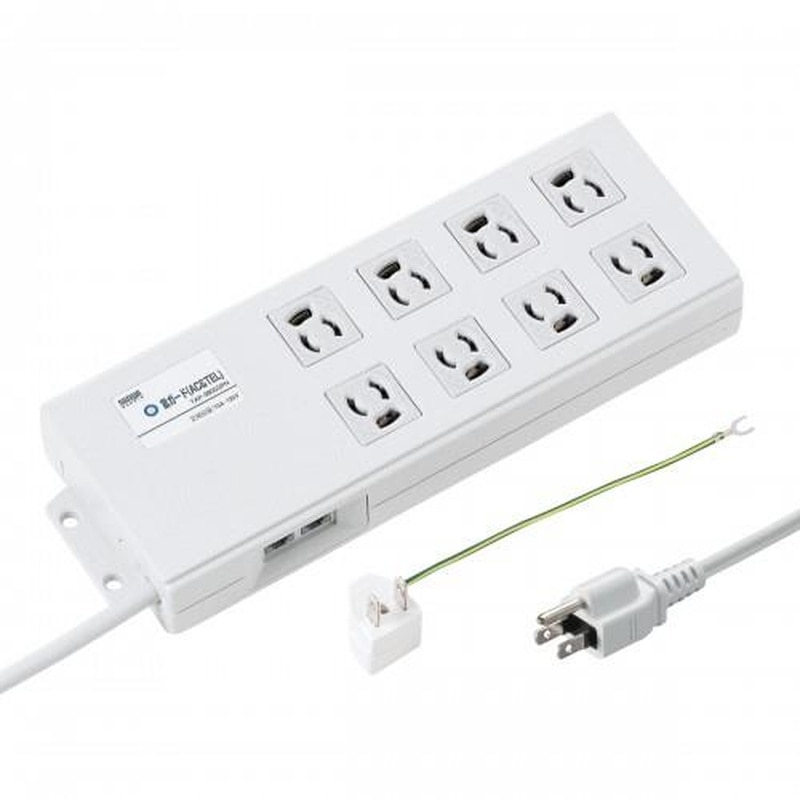 エスコ EA815GM-341 2m/8口3Pタップ(雷ガード/BOX型) 1個（ご注文単位1個）【直送品】