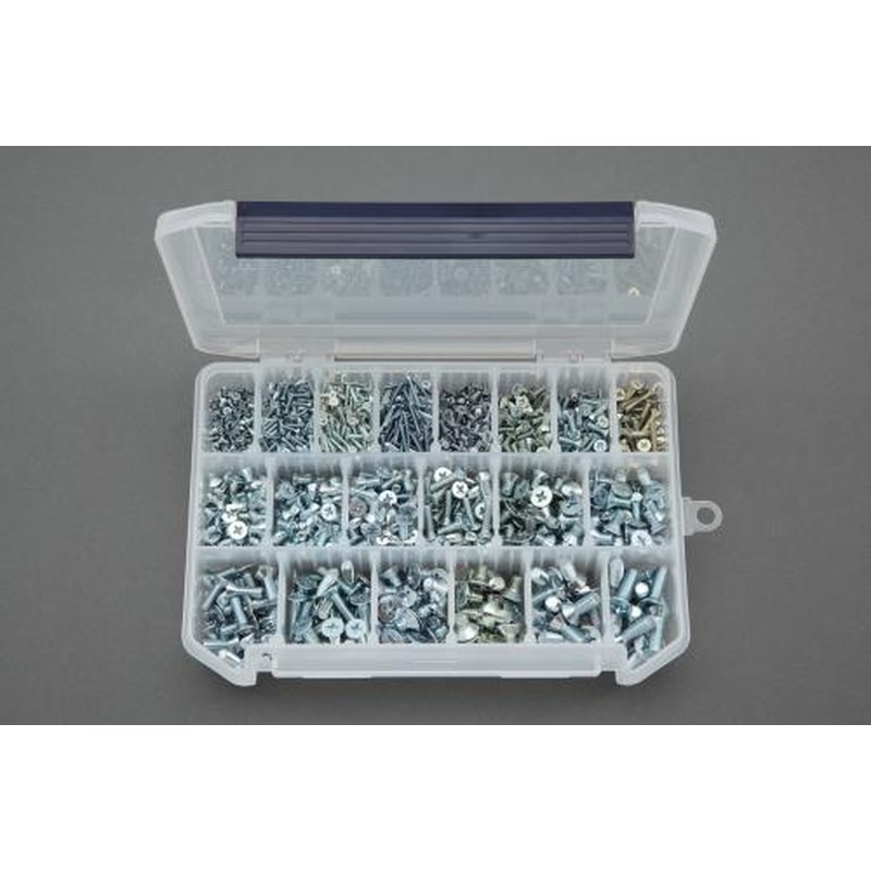 エスコ EA949AF-92 M2-M6皿頭小ねじセット(ユニクロメッキ) 1個(ご注文単位1個)【直送品】