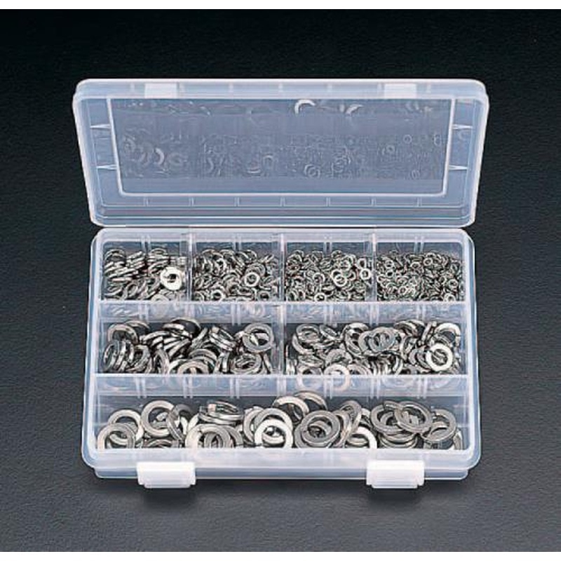 エスコ EA949SF M3-M12スプリングワッシャーセット(ステンレス) 1個（ご注文単位1個）【直送品】