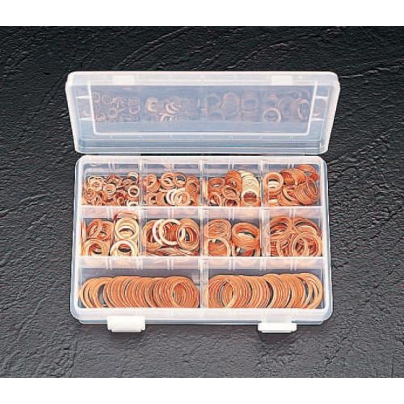 エスコ EA949WD 銅パッキンセット(10サイズ) 1個（ご注文単位1個）【直送品】