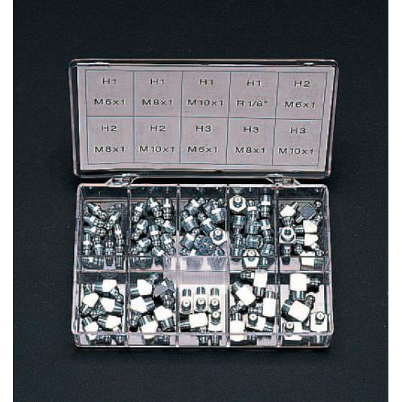 エスコ EA991CX M6-M10・R1/8”グリースニップルセット 1個（ご注文単位1個）【直送品】