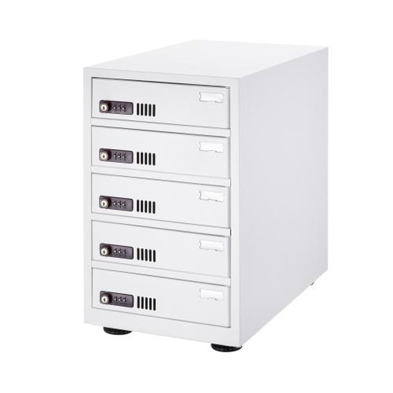 エスコ EA954HC-468 310x520x494mmタブレット保管庫(個別管理/5台) 1個（ご注文単位1個）【直送品】