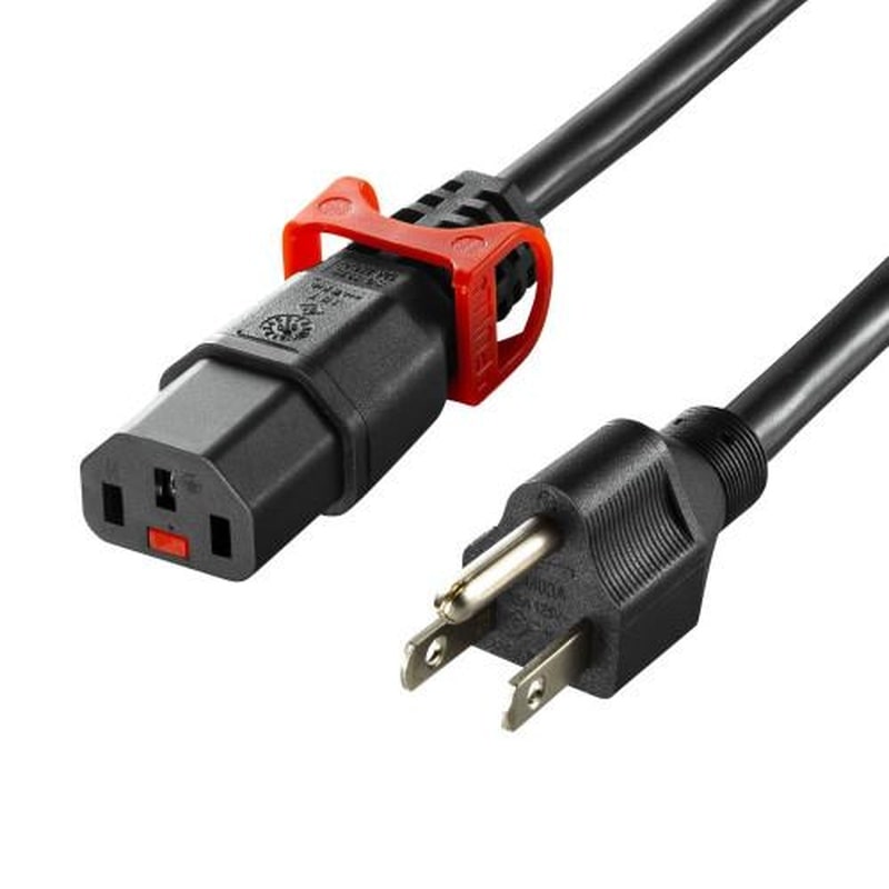 エスコ EA764CD-61 125V/15Ax1m電源コード(コンセント-PC接続/抜止) 1個(ご注文単位1個)【直送品】