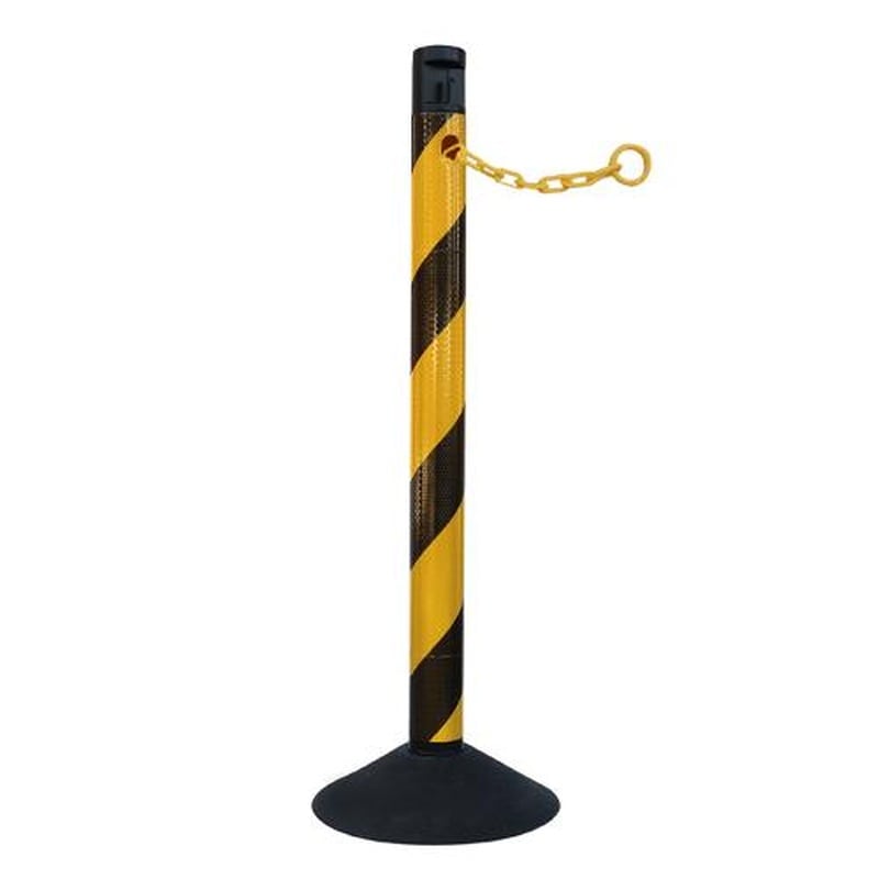 エスコ EA983FT-383 300x870mmチェーンスタンド(チェーン内蔵/黄・黒/2本) 1個(ご注文単位1個)【直送品】