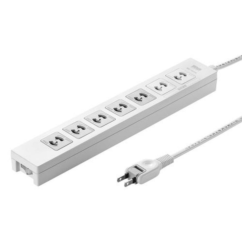 エスコ EA815GM-300 AC125V/15Ax2mタップ(7口/2P/雷ガード付) 1個（ご注文単位1個）【直送品】