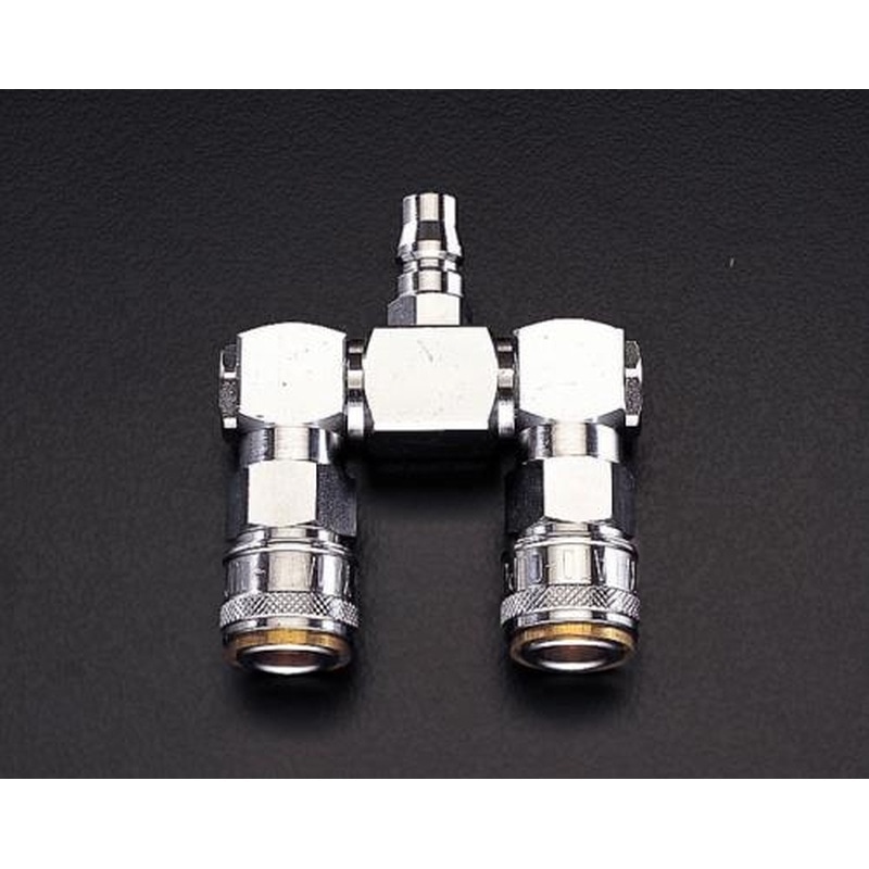 エスコ EA140DK-2 2連自在エアーカップリング 1個(ご注文単位1個)【直送品】