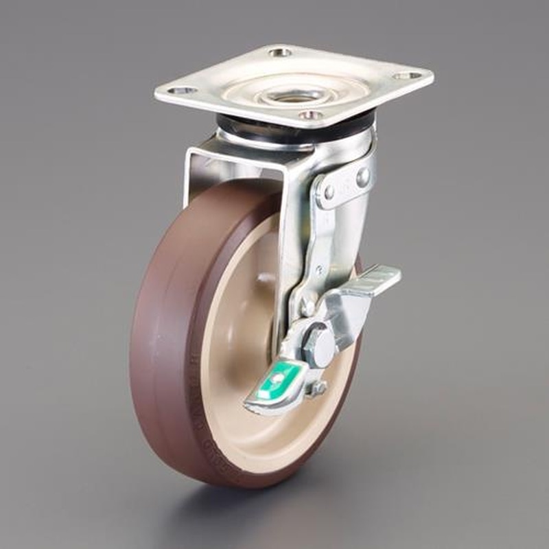 エスコ EA986PN-207 150mmキャスター(自在固定切替・右ブレーキ) 1個（ご注文単位1個）【直送品】