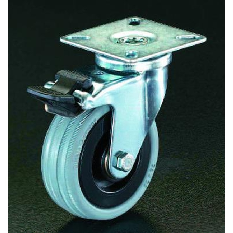 エスコ EA986GH-2 75mmキャスター(自在金具・後輪ブレーキ付) 1個（ご注文単位1個）【直送品】