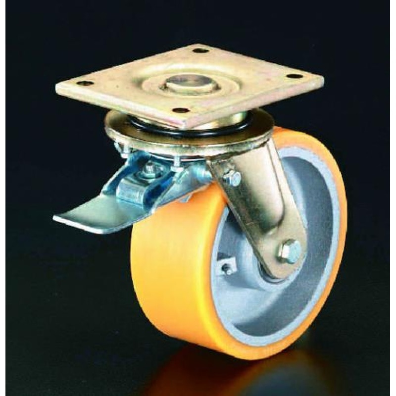 エスコ EA986KR-1 150mmキャスター(自在金具・前輪ブレーキ付) 1個（ご注文単位1個）【直送品】