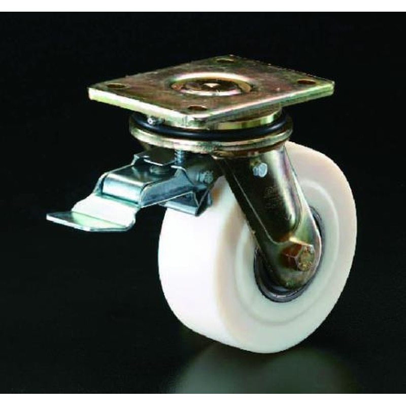 エスコ EA986KY-3 200mmキャスター(自在金具・前輪ブレーキ付) 1個（ご注文単位1個）【直送品】