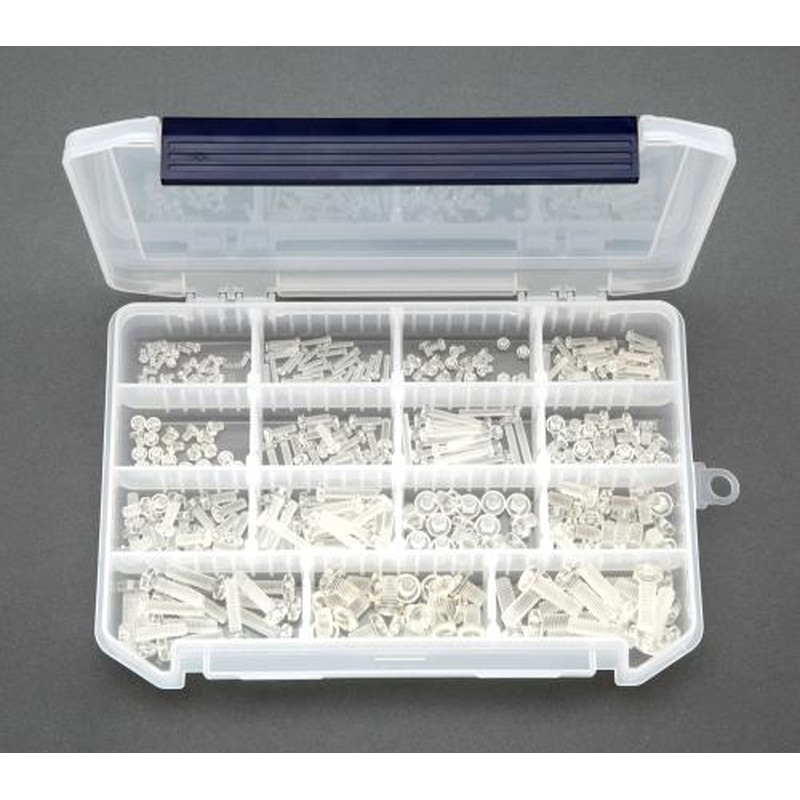 エスコ EA945AP-100 M2-M6鍋頭小ねじセット(ポリカーボネート) 1個(ご注文単位1個)【直送品】