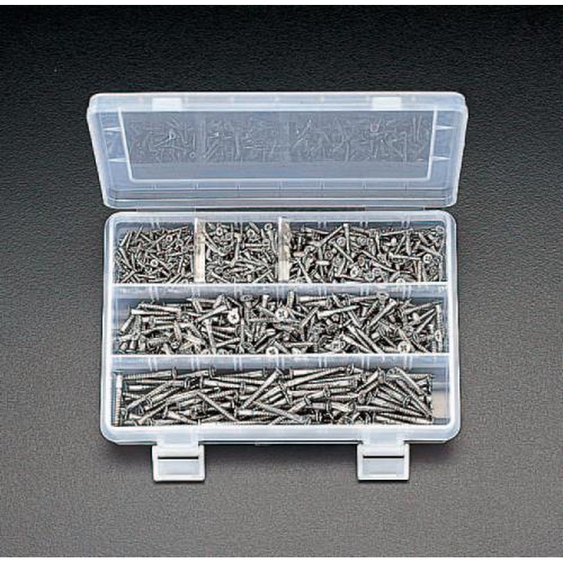 エスコ EA949ED 2.4-4.1mm皿頭木ねじセット(ステンレス製) 1個（ご注文単位1個）【直送品】