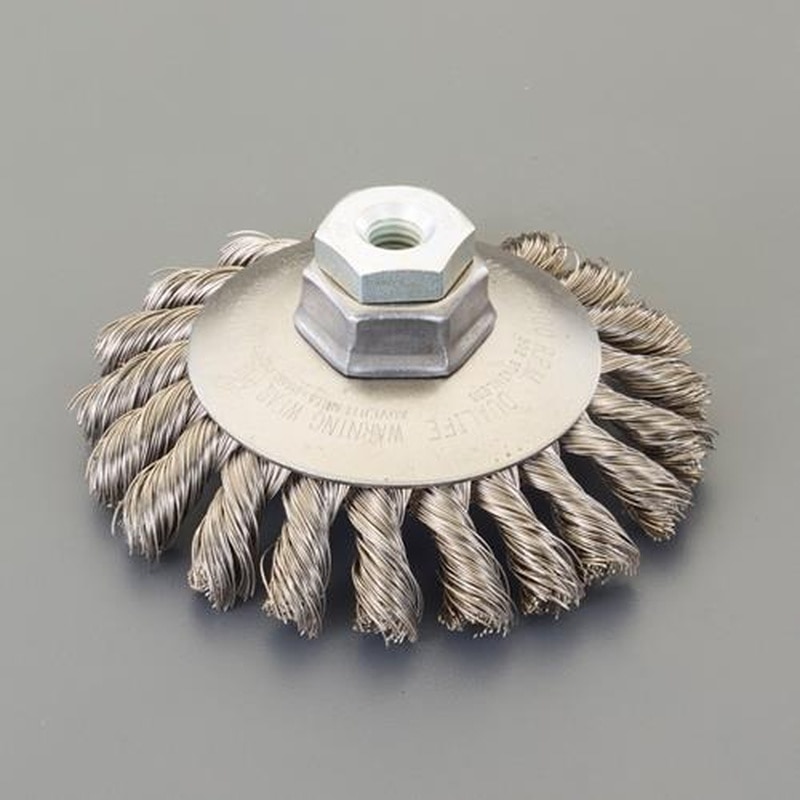 エスコ EA809YM-2 100mm/M10ワイヤーブラシ(ベベル型/ステンレス製) 1個（ご注文単位1個）【直送品】