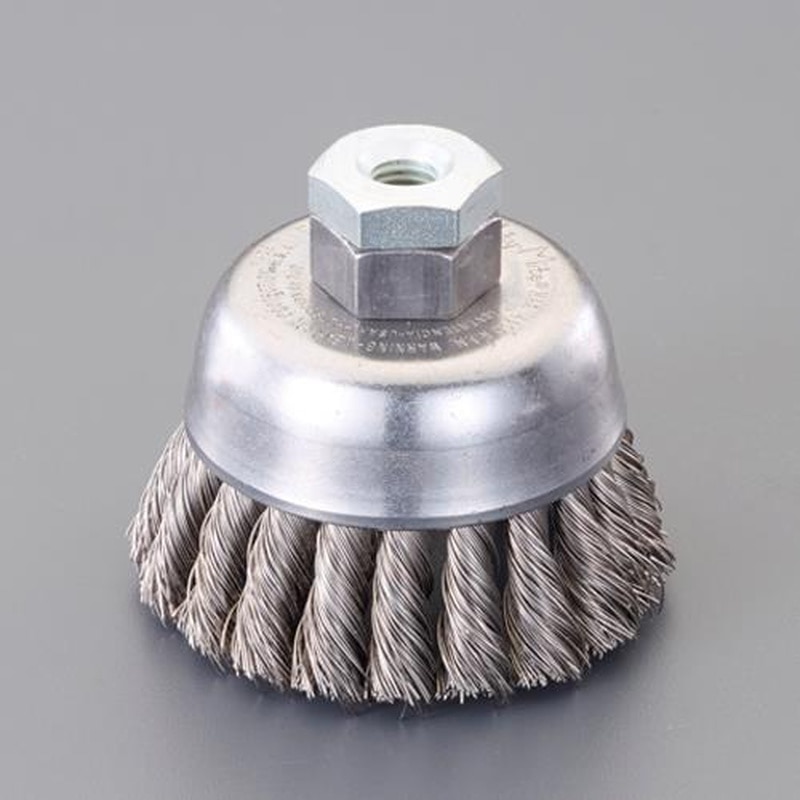 エスコ EA809YL-14 70mm/M10ワイヤーブラシ(カップ型/ステンレス製) 1個（ご注文単位1個）【直送品】